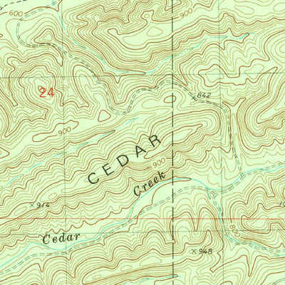 United States Geological Survey Old Glory Mountain, OK (1982, 24000-Scale) digital map