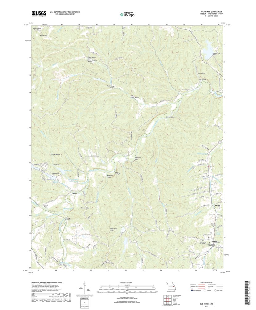 Old Mines, MO (2021, 24000Scale) Map by United States Geological