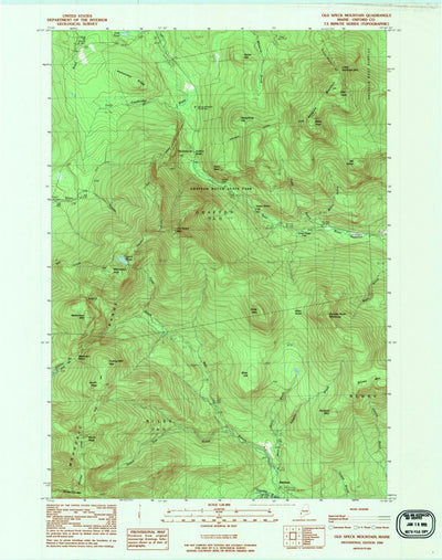 United States Geological Survey Old Speck Mountain, ME (1984, 24000-Scale) digital map
