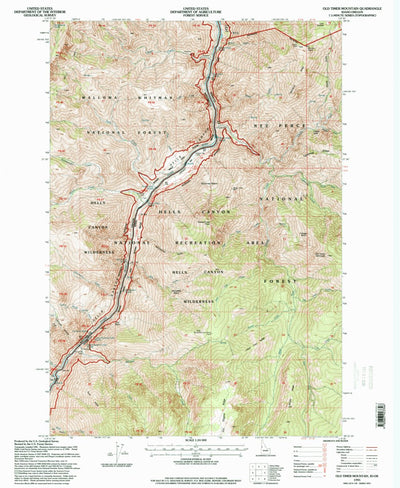 United States Geological Survey Old Timer Mountain, ID-OR (1995, 24000-Scale) digital map
