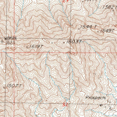 United States Geological Survey Old Woman Statue, CA (1985, 24000-Scale) digital map
