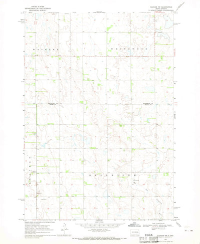 United States Geological Survey Oldham NW, SD (1968, 24000-Scale) digital map