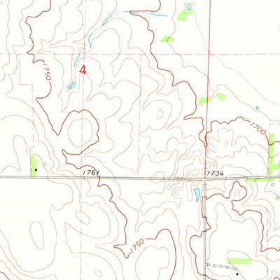 United States Geological Survey Oldham NW, SD (1968, 24000-Scale) digital map