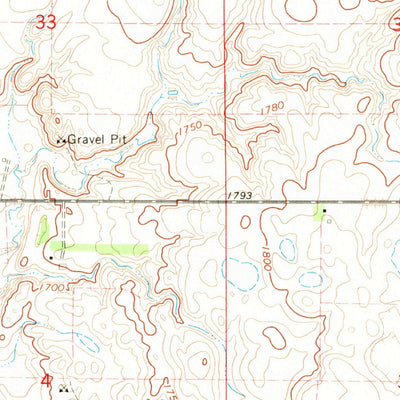 United States Geological Survey Oldham SE, SD (1968, 24000-Scale) digital map