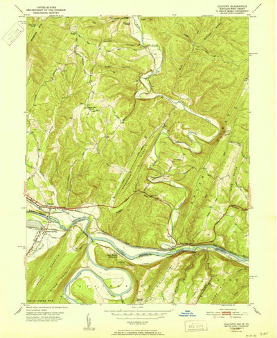 United States Geological Survey Oldtown, MD-WV (1951, 24000-Scale) digital map