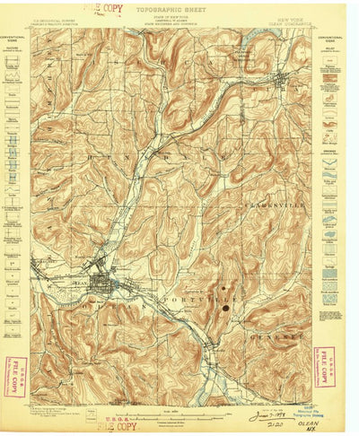 United States Geological Survey Olean, NY (1898, 62500-Scale) digital map