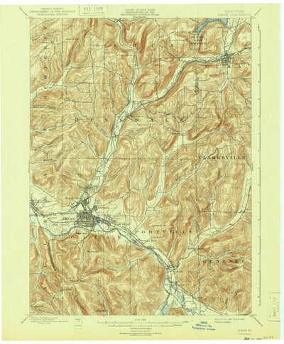 United States Geological Survey Olean, NY (1943, 62500-Scale) digital map