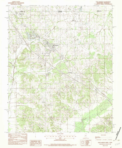 United States Geological Survey Olive Branch, MS-TN (1982, 24000-Scale) digital map
