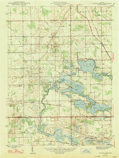 United States Geological Survey Oliver Lake, IN (1947, 24000-Scale) digital map