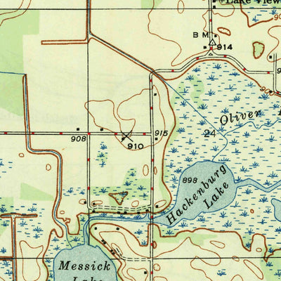 United States Geological Survey Oliver Lake, IN (1947, 24000-Scale) digital map