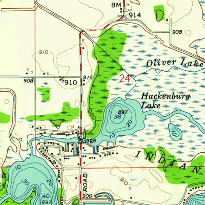 United States Geological Survey Oliver Lake, IN (1959, 24000-Scale) digital map