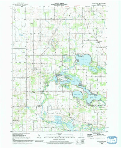 United States Geological Survey Oliver Lake, IN (1992, 24000-Scale) digital map
