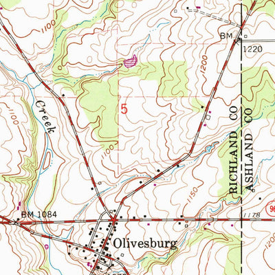 United States Geological Survey Olivesburg, OH (1960, 24000-Scale) digital map