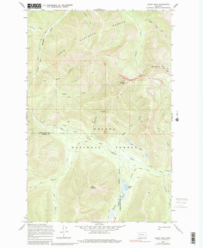 United States Geological Survey Olson Peak, MT (1968, 24000-Scale) digital map