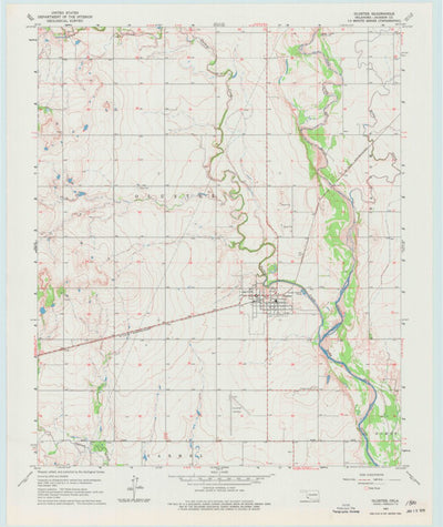 United States Geological Survey Olustee, OK (1964, 24000-Scale) digital map