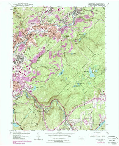 United States Geological Survey Olyphant, PA (1946, 24000-Scale) digital map