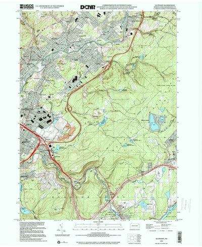 United States Geological Survey Olyphant, PA (1999, 24000-Scale) digital map