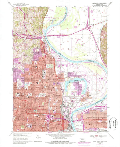 United States Geological Survey Omaha North, NE-IA (1956, 24000-Scale) digital map
