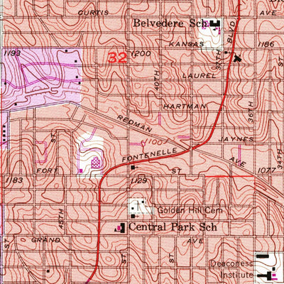 United States Geological Survey Omaha North, NE-IA (1956, 24000-Scale) digital map