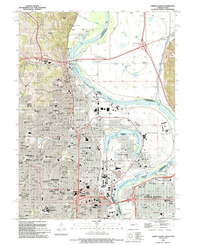 United States Geological Survey Omaha North, NE-IA (1994, 24000-Scale) digital map
