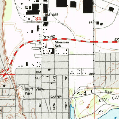 United States Geological Survey Omaha North, NE-IA (1994, 24000-Scale) digital map