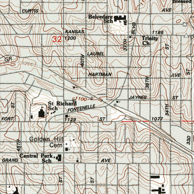 United States Geological Survey Omaha North, NE-IA (1994, 24000-Scale) digital map