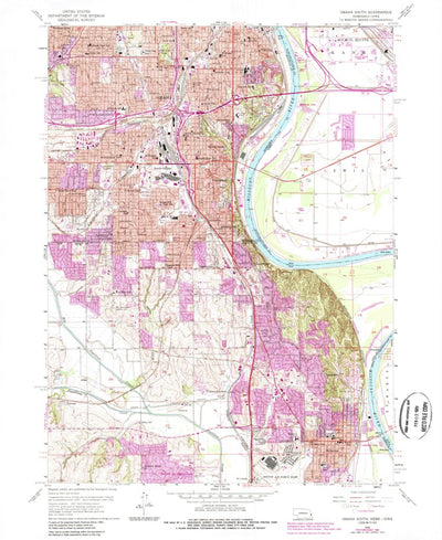 United States Geological Survey Omaha South, NE-IA (1956, 24000-Scale) digital map