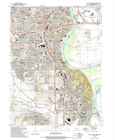 United States Geological Survey Omaha South, NE-IA (1994, 24000-Scale) digital map