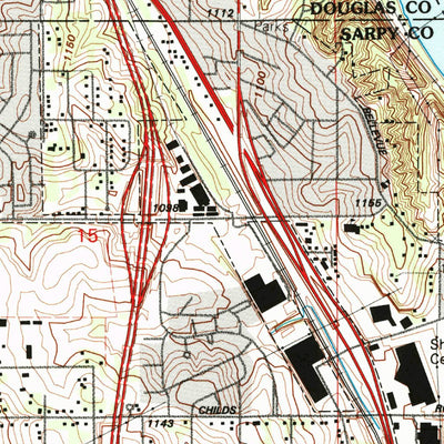 United States Geological Survey Omaha South, NE-IA (1994, 24000-Scale) digital map