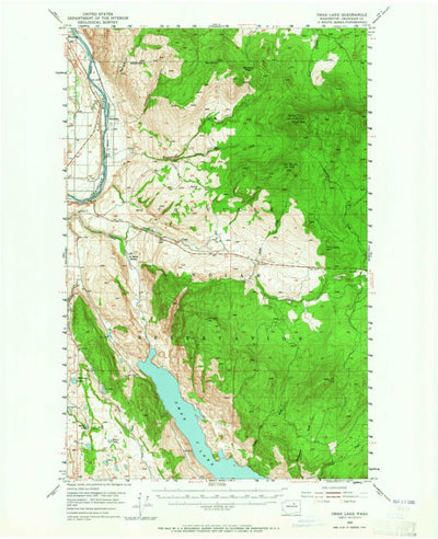 United States Geological Survey Omak Lake, WA (1953, 62500-Scale) digital map