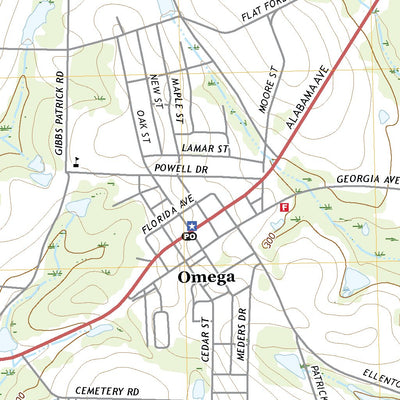 United States Geological Survey Omega, GA (2020, 24000-Scale) digital map