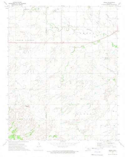 United States Geological Survey Omega, OK (1972, 24000-Scale) digital map