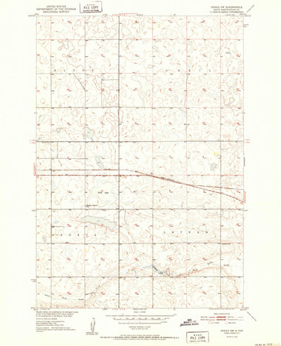 United States Geological Survey Onaka SW, SD (1952, 24000-Scale) digital map