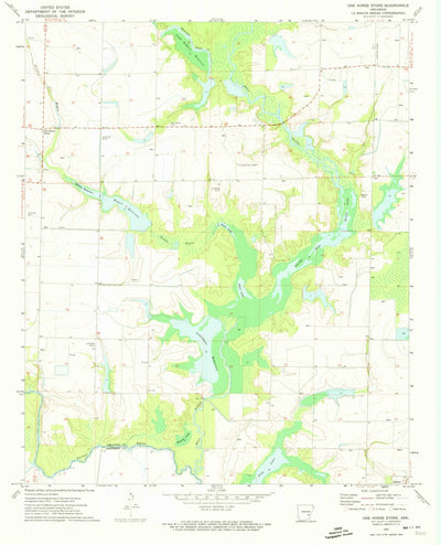 United States Geological Survey One Horse Store, AR (1972, 24000-Scale) digital map