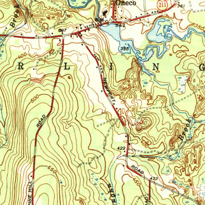 United States Geological Survey Oneco, CT-RI (1944, 31680-Scale) digital map