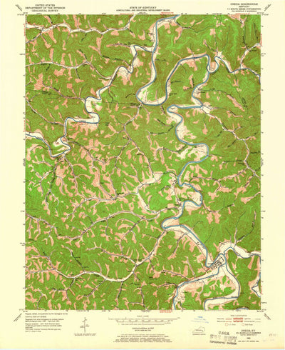 United States Geological Survey Oneida, KY (1953, 24000-Scale) digital map