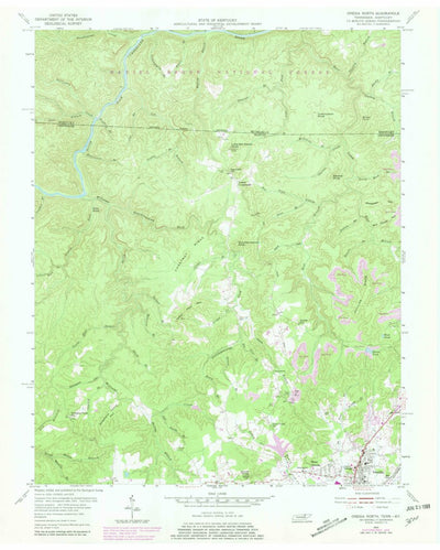 United States Geological Survey Oneida North, TN-KY (1955, 24000-Scale) digital map