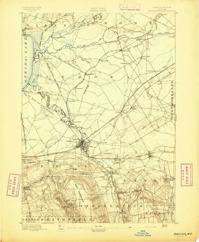 United States Geological Survey Oneida, NY (1895, 62500-Scale) digital map