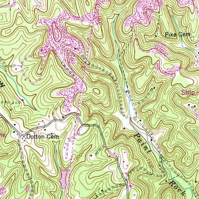 United States Geological Survey Oneida South, TN (1952, 24000-Scale) digital map