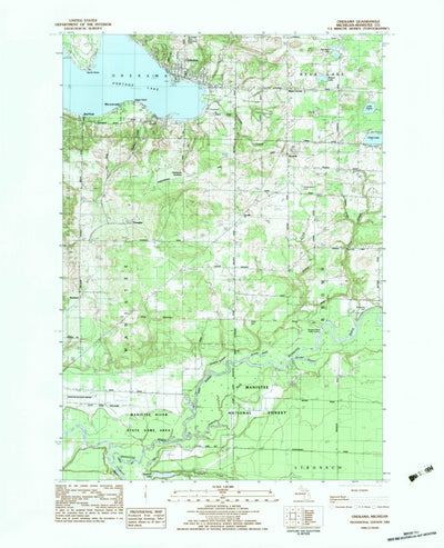 United States Geological Survey Onekama, MI (1982, 25000-Scale) digital map