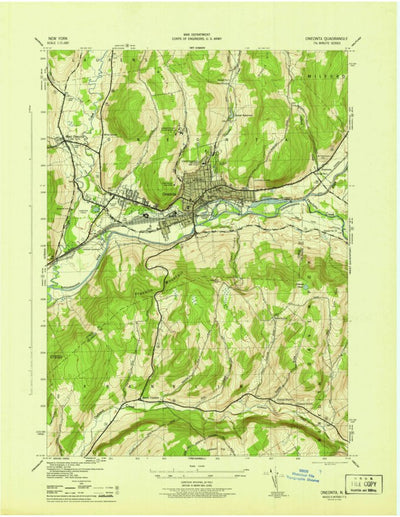 United States Geological Survey Oneonta, NY (1945, 31680-Scale) digital map