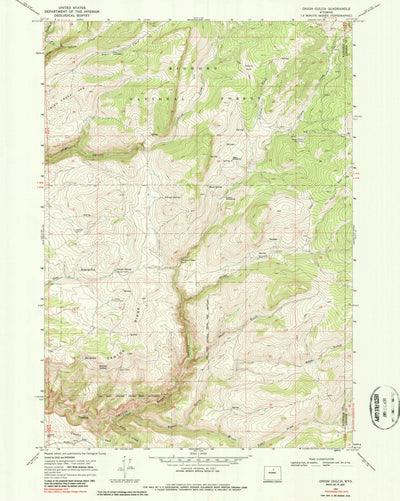 United States Geological Survey Onion Gulch, WY (1967, 24000-Scale) digital map
