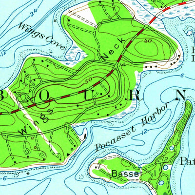 United States Geological Survey Onset, MA (1953, 24000-Scale) digital map
