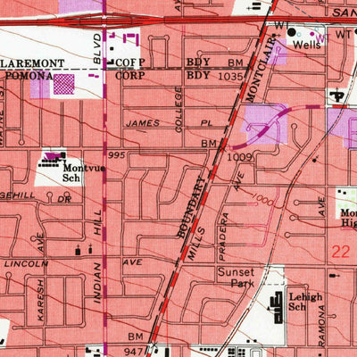 United States Geological Survey Ontario, CA (1967, 24000-Scale) digital map