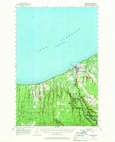 United States Geological Survey Ontonagon, MI (1955, 62500-Scale) digital map