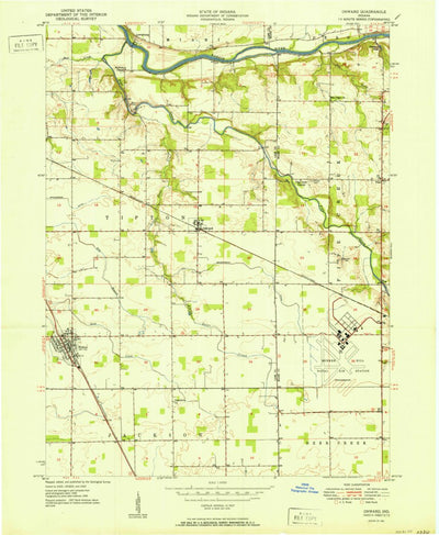 United States Geological Survey Onward, IN (1951, 24000-Scale) digital map