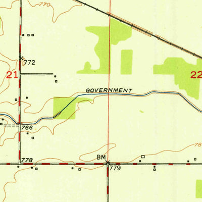 United States Geological Survey Onward, IN (1951, 24000-Scale) digital map