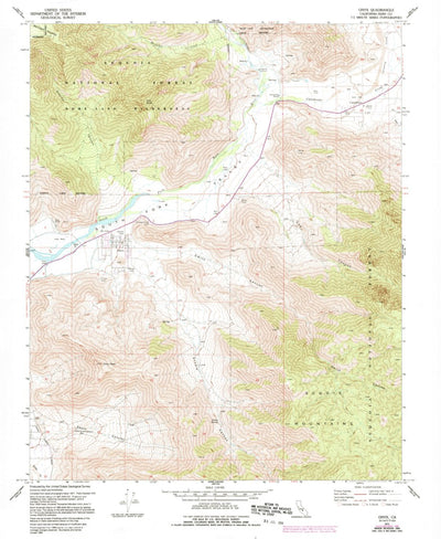 United States Geological Survey Onyx, CA (1972, 24000-Scale) digital map