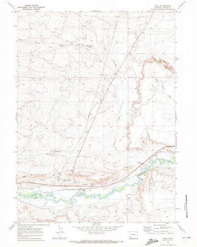United States Geological Survey Opal, WY (1969, 24000-Scale) digital map