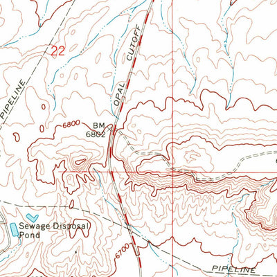 United States Geological Survey Opal, WY (1969, 24000-Scale) digital map